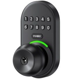 Keypad Smart Door Knob Lock, Yamiry Keyless Entry Digital Lock with Handle, Electronic Code Knob for Front Door, Easy Installation