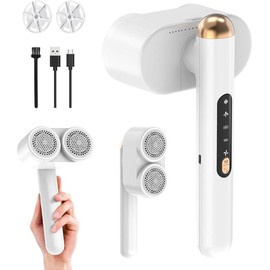 Portable Rechargeable Dual-Head High-Speed Lint Remover With Cleaning Brush Effective Fabric Shaver For Clothes, Furniture, And Carpets