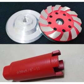 Roxx Tools 5" Spiral Turbo Concrete stone Grinding Cup Wheel core bit granite travertine