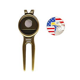 Myartte Golf Divot Tool Premium Metal Golf Divot and Ball Markers (Bronze)
