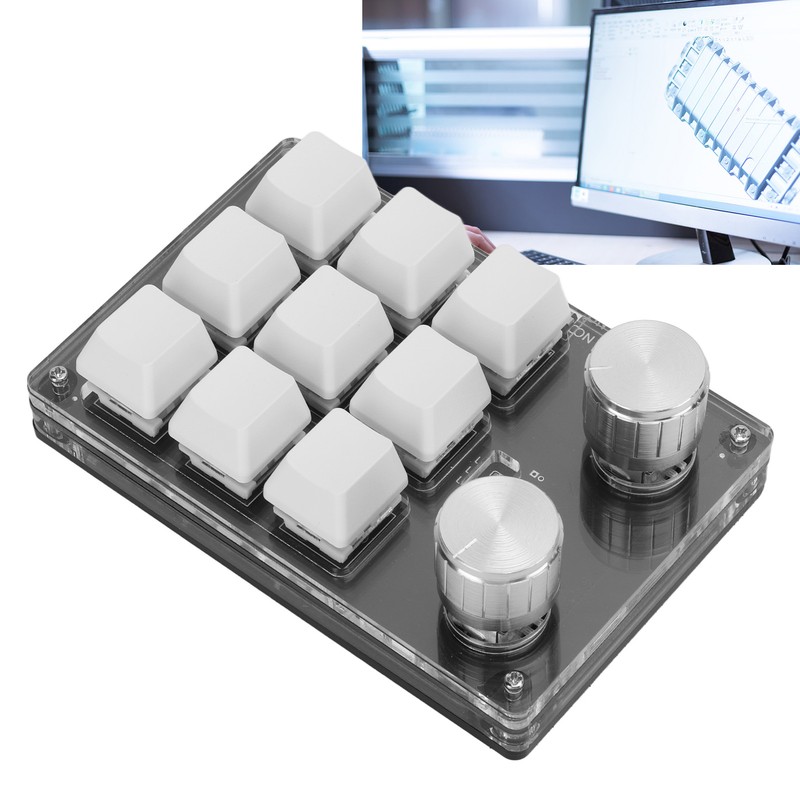 Wireless Programmable Shortcut Keyboard USB Bluetooth Dual Mode 9 Keys