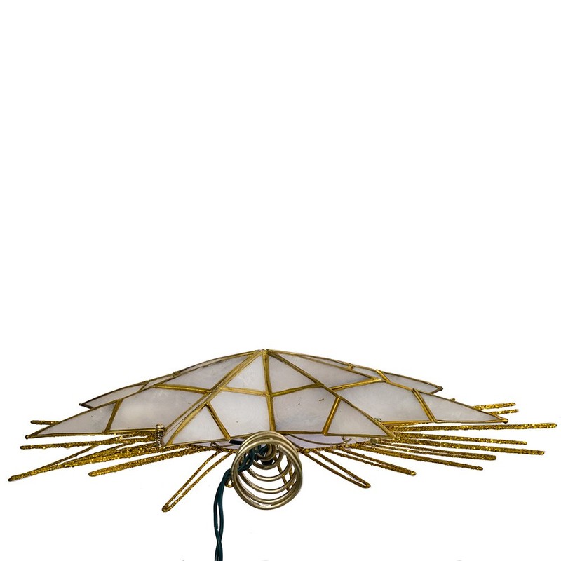 Kurt Adler 14" 7-Point Natural Capiz Star Lighted Treetop