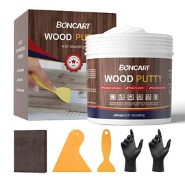Boncart 32oz Wood Filler Putty - White, Paintable Furniture Repair Kit for Quickly Fixing Broken and Defective Wooden Furniture, MQNZ-08