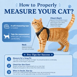 Cat Harness and Leash for Walking, Cat Car Harness, Soft Adjustable Vest Harnesses for Cats, Easy Control Breathable Reflective Strips Harness, Kitten Harness and Leash Set, Black, S