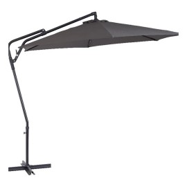 CorLiving Solward 10ft Steel/ Metal Frame Gray UV Resistant Cantilever Tilt Patio Umbrella