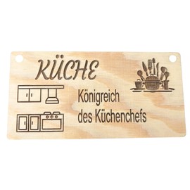 Kitchen Chef Kingdom Decorative Sign Hanging Sign Door Decor Wall Decor Gift Wooden Sign Natural Decor