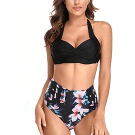 LUANMA Trajes de Baño Mujer，2 Piezas Conjuntos de Bikinis para Mujer，Traje de Baño de Tiro Alto，Bañador de Bikini