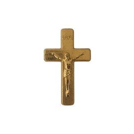 Sterling Gifts Gold Crucifix Cross Lapel Pins 3/4 inch Goldtone (Pkg of 25)