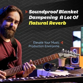 2 Pack Large Sound Dampening Blankets - 96" x 80" Heavy Duty 850GSM Acoustic Blankets for Studio Soundproofing, Noise Reduction in Rooms, Home Theaters | Grommets for Easy Hanging, Light Blocking