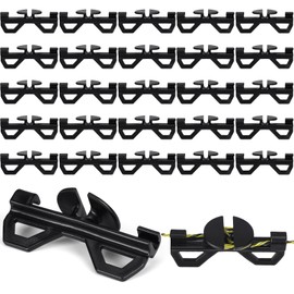 CroBlissful 24 Pcs Electric Fence Wire Tensioner, Poly Wire Tightener, Plastic Cord Tensioners for Inline Fixing, Portable, Black