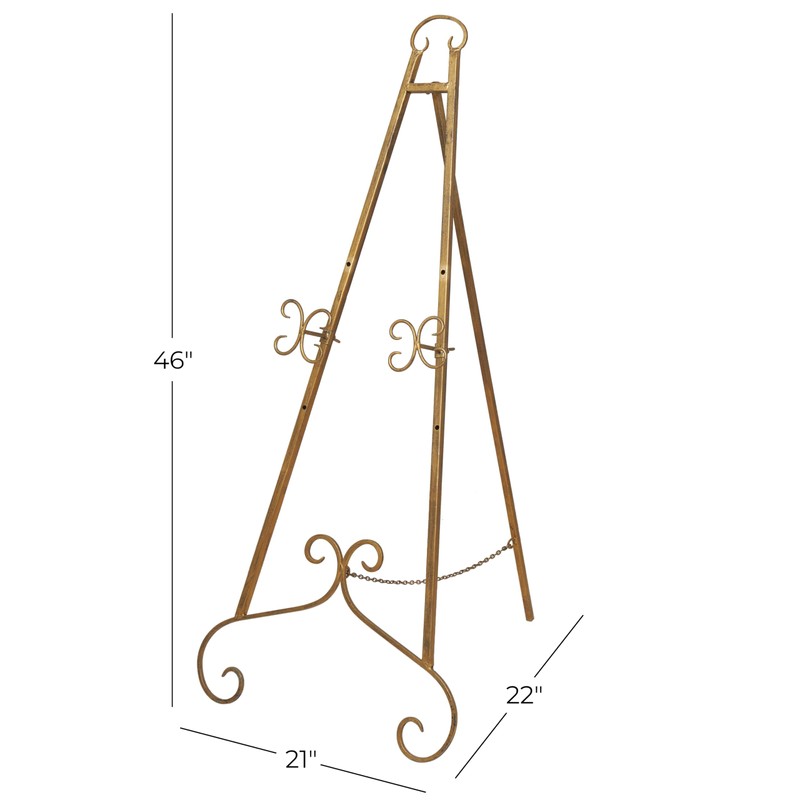 Deco 79 Metal Scroll Large Free Standing Adjustable Display Stand