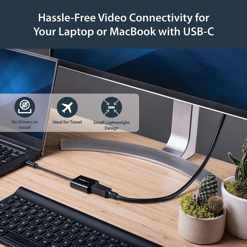 Startech CDP2DP Adaptor USB-C a DisplayPort, Negro
