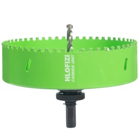 HLOFIZI 8 Inch Carbide Grit Hole Saw for Recessed Lights, Cutting Through Stucco, Ceiling Old Plaster, Drywall, Cement Board with 1-1/2" Depth, Up to 3X Longer Life