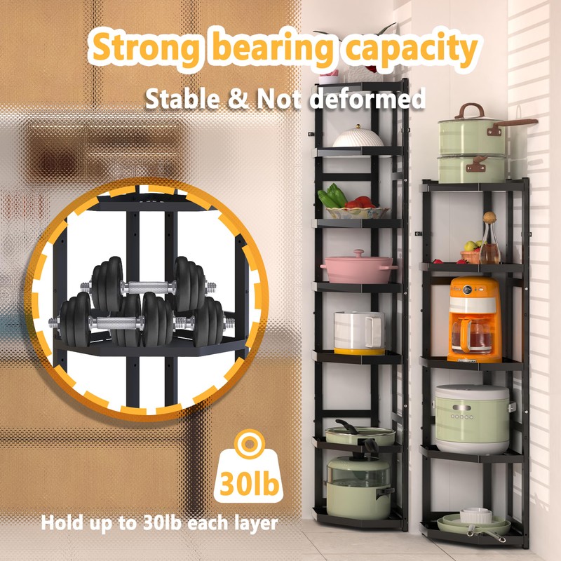 Supfirm 5-Tier Multifunctional Adjustable Pan & Pot Rack for Kitchen,