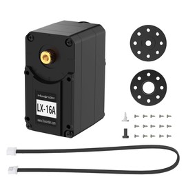 LX-16A Serial Bus Servo Dual Bearing Full Metal Gear Steering Servo with Debug System for RC Robot DIY, High Torque Servo 17KG.CM 6V - 19.5KG.CM 7.4V, Control Angle 240°