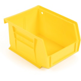 Hudson Exchange 5-1/2" x 4" x 3" Plastic Stackable Storage Bin and Hanging Container (Yellow Plastic)