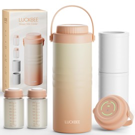 LUCKBEE 24H Portable Breast Milk Cooler with LCD Display – Insulated Milk Storage Bottle, Holds 2 Bottles 16oz, Compact Breast Pump Bag Accessory, Breastfeeding Essentials for Travel and Work