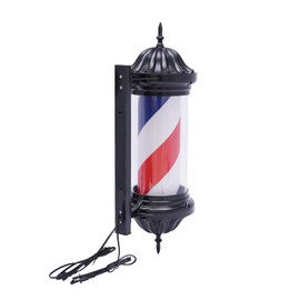ZHFEISY Barber Pole LED Light, 28inch Red White Blue Traditional Barber Pole Outside Barber Shop Rotating Light Sign Light Box Rainproof Hairdressing Salon Save Energy Wall Lamp