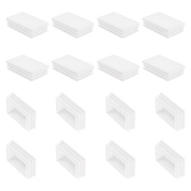 PATIKIL Rectangle Plastic Plug, 16 Pcs 2.4 x 1.6"/60 x 40mm Tubing Insert End Caps Plastic Plug Cap for Rectangle Tubes Chair Legs Furniture Metal Tubing Hardware Plugs Fences, White