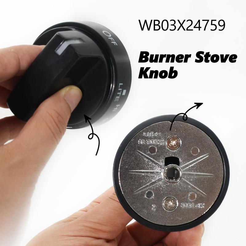 ZNTVW WB03X24759 Range Surface Burner Knob Gas Control Assembly Black