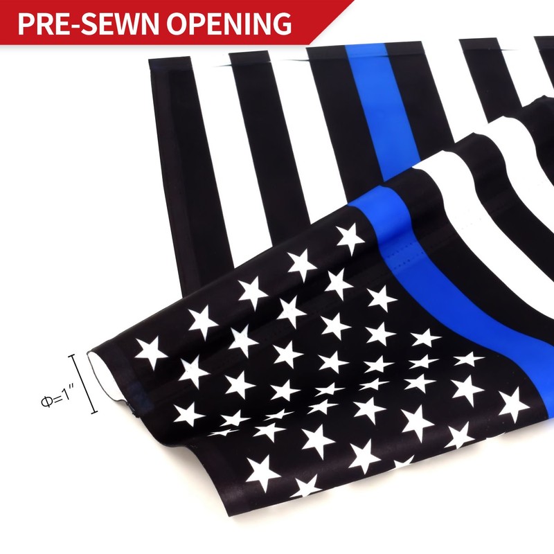Anley [Double Sided Premium Garden Flag, Thin Blue Line USA