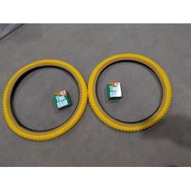 Innova 2 INNOVA YELLOW/GUMS BMX BICYCLE TIRES 20X1.75 (47-406)  & TUBES,COMP 3 STYLE