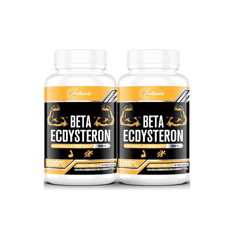 Beta-Ecdysterone Supplement 1200 mg | 98% Maximum Purity, 60 Pieces