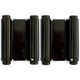 Cafe Door 5" Spring Hinge in Black Finish Double Acting Barrel Spring Hinge with Tension Adjustment for Saloon Western Bar Pub Swinging Cafe Doors (2, Black)
