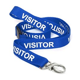 CKB LTD Visitor LANYARDS Breakaway Safety Lanyard Neck Strap Swivel Metal Clip for ID Card Holder - Pull Quick Release Design (Blue, Pack of 10)