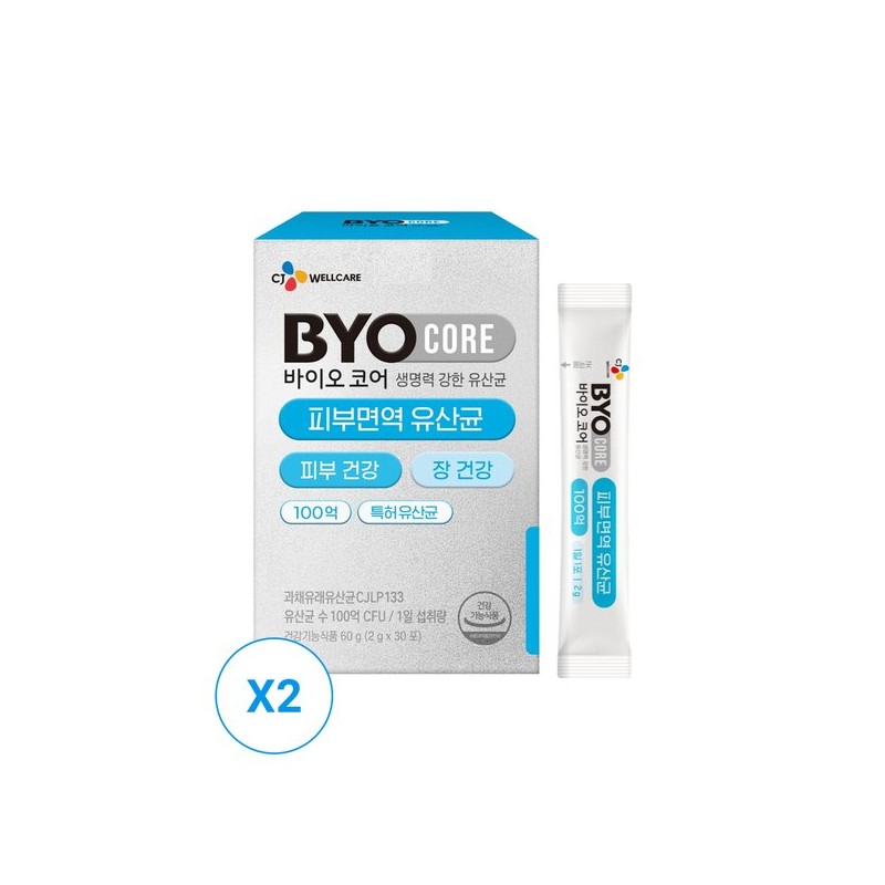 CJ Wellcare 바이오코어 피부면역 유산균 100억 30포 x 2개(2개월분) Biocore