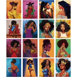 AmazingSpark 16 Pcs Pre Drawn Canvas Stretched Pre Printed Canvas Bulk 8" x 10" Sip and Paint Party Kit for Artist DIY Art Party Favors Adult's Date Night(Glamorous for Women)