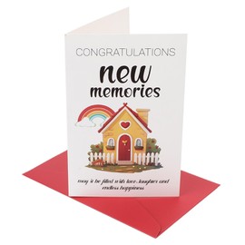 New Home Card, Housewarming Card Congratulations New Memories Funny New Apartment Greeting Card with Envelope House Warming Gifts Present for Moving New House