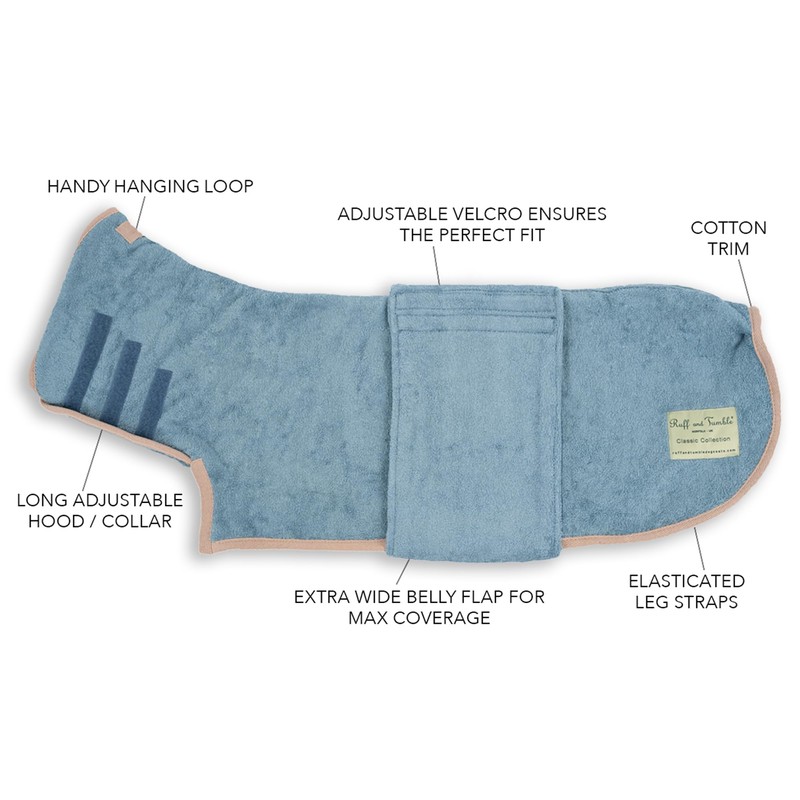 Dog Drying Coat - Classic Collection (S, Sandringham Blue)