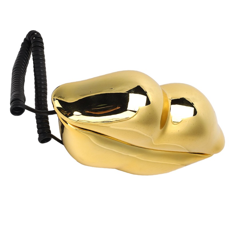 Electroplating Golden Lip Shape Telephone with Telephone Line for Home