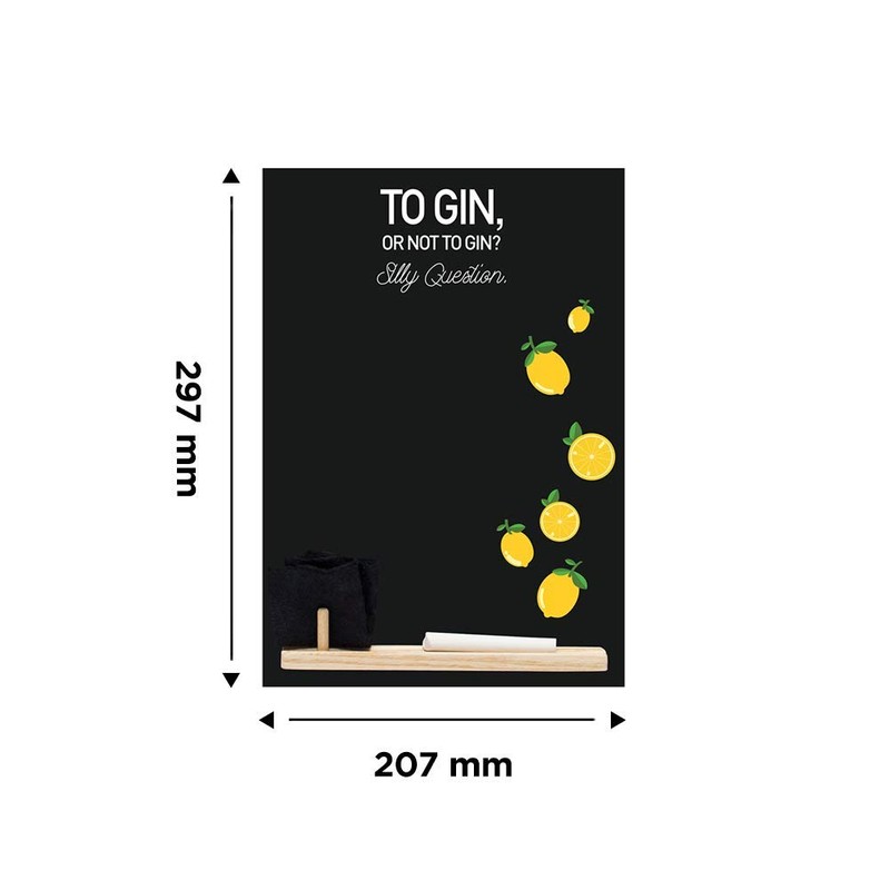 Chalkboards UK 'Silly Question (Gin)' Printed Small Memo Board Chalkboard