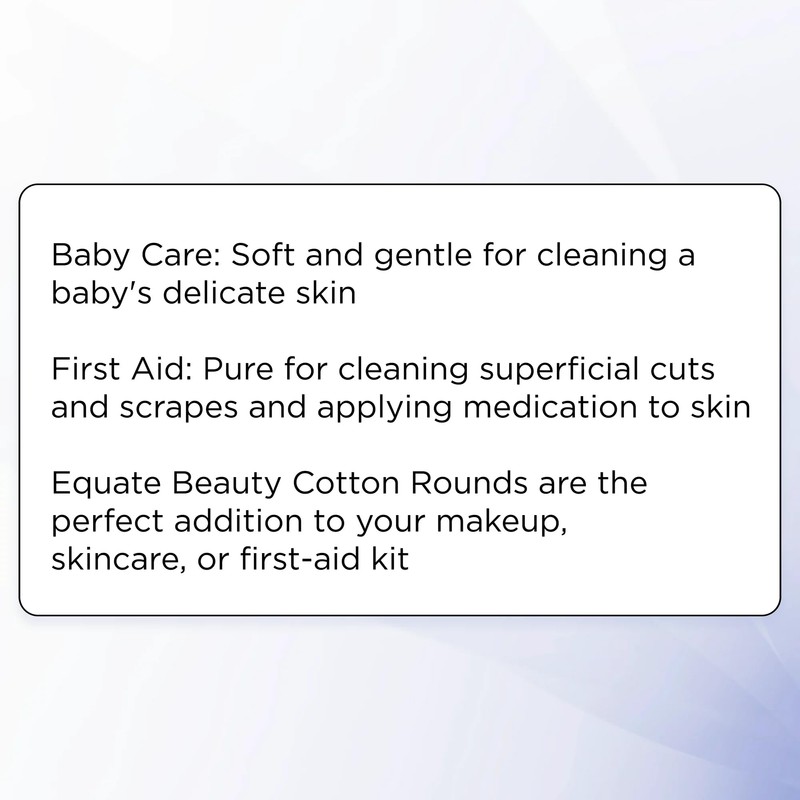 Equate Beauty Cotton Rounds, 100 Count, Pack of 3 (Total