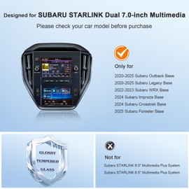 BSTW for Subaru STARLINK Dual 7" Screen Protector for Subaru Outback/Legacy/WRX/Impreza/Crosstrek/Forester Base Dual 7" Display 9H Tempered Glass Protective Film