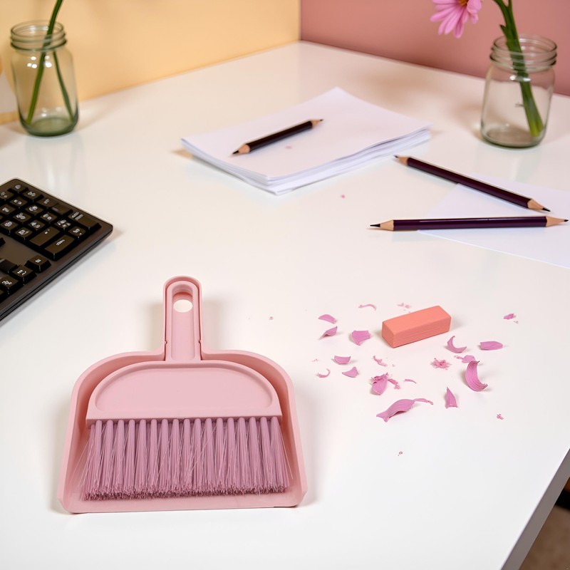 Plastic Mini Broom and Dustpan,Mini Cleaning Brush with Dustpan Set