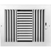 Three-Way Plastic Side Wall/Ceiling Register in White 10" w X