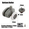 Cokritsm Pack of 4 Shower Cubicle Rollers, 23 mm, Replacement