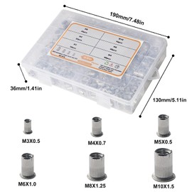 220pcs Stainless Steel Thread Insert Blind Nut Rivet Nut M3 M4 M5 M6 M8 M10 Repair Tool