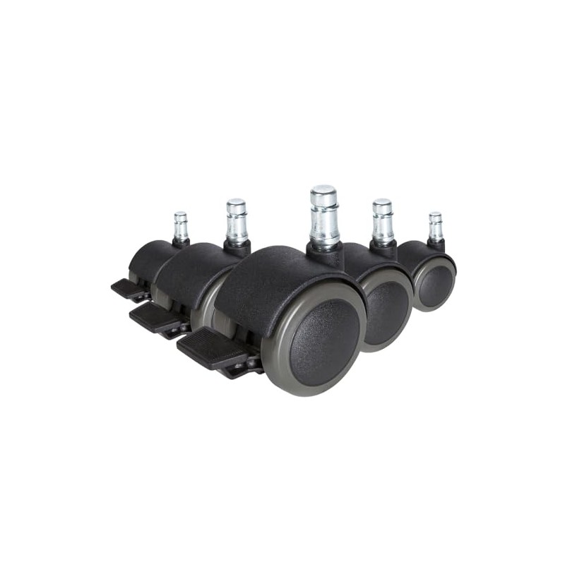 5 x Hard Bottom Roles with Parking Brake 11 mm/50