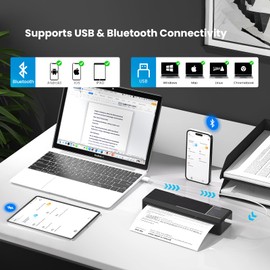 vretti Portable Printer Wireless for Travel, P83 Wireless inkless with 304DPI, Portable Thermal Printer, Instant Printing, Support US Letter&A4&B5, Inkless Printer for iOS&Android