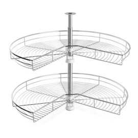Organizador De Cocina Giratorio 3/4 Doble Canastilla Cromo