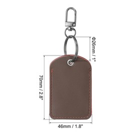 PATIKIL Leather Key Fob, 2 Pack Genuine Leather Key Fobs with Key Rings DIY Keychain Holder for Home Office Keys ID Key Cards Air Tags, Brown