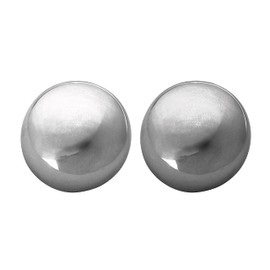 Kenneth Jay Lane Polished Silver Button Clip-On Earrings