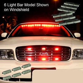 54 X LED w/ 18 X LED Emergency Vehicle Strobe Lights for Front Grille Deck Warning Light (54 LED w/ 18 LED, Red)