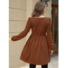 Doreyi Winter Dress for Women Long Sleeve Square Neck Dress