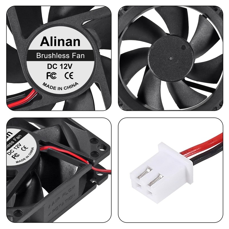 Alinan 4pcs 8025 80mm x 25mm 12V Dual Ball Bearings