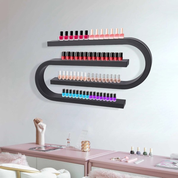 Unbranded Wall Mounted Nail Polish Rack - Sturdy 4-Tier Display